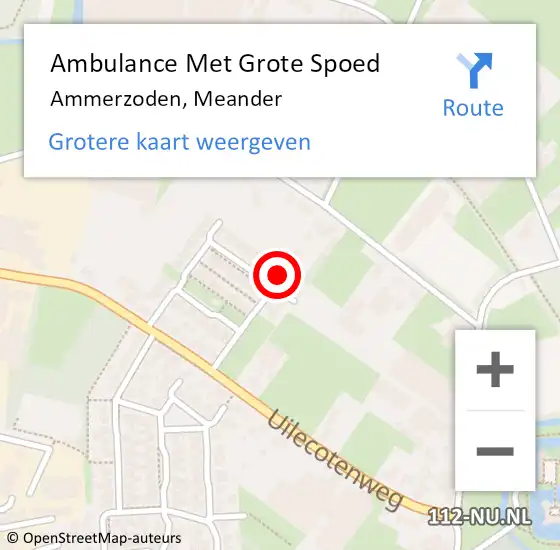 Locatie op kaart van de 112 melding: Ambulance Met Grote Spoed Naar Ammerzoden, Meander op 14 maart 2022 14:33