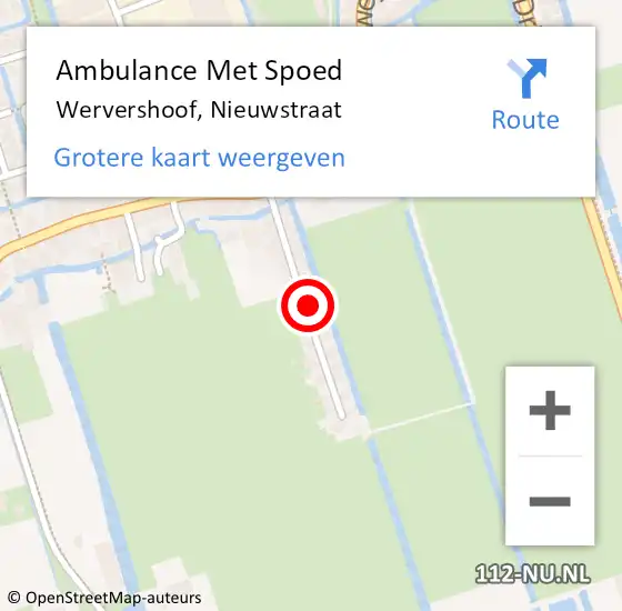 Locatie op kaart van de 112 melding: Ambulance Met Spoed Naar Wervershoof, Nieuwstraat op 14 maart 2022 14:50