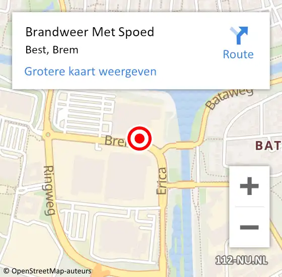 Locatie op kaart van de 112 melding: Brandweer Met Spoed Naar Best, Brem op 14 maart 2022 15:40