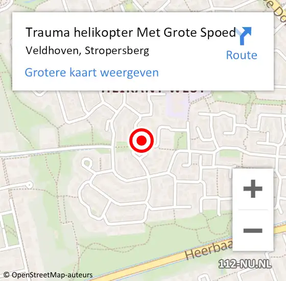 Locatie op kaart van de 112 melding: Trauma helikopter Met Grote Spoed Naar Veldhoven, Stropersberg op 14 maart 2022 15:56