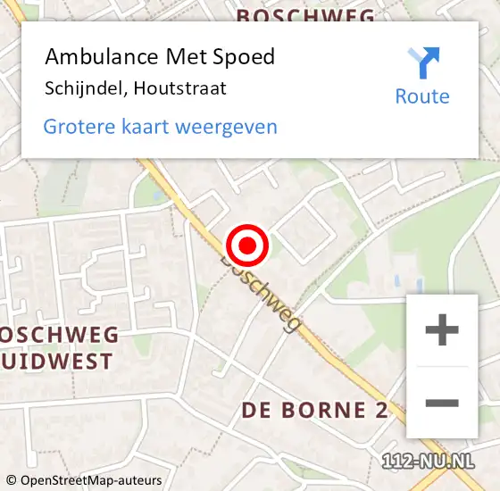 Locatie op kaart van de 112 melding: Ambulance Met Spoed Naar Schijndel, Houtstraat op 11 juli 2014 03:53