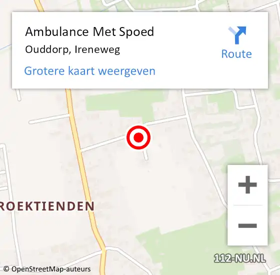 Locatie op kaart van de 112 melding: Ambulance Met Spoed Naar Ouddorp, Ireneweg op 14 maart 2022 16:08