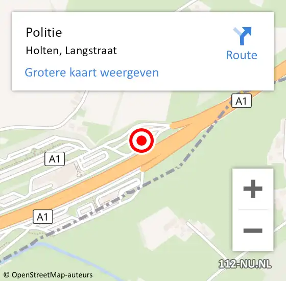 Locatie op kaart van de 112 melding: Politie Holten, Langstraat op 14 maart 2022 16:23