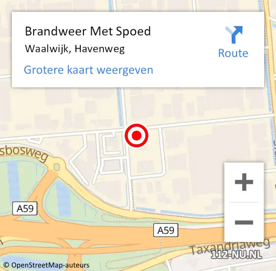 Locatie op kaart van de 112 melding: Brandweer Met Spoed Naar Waalwijk, Havenweg op 14 maart 2022 16:23