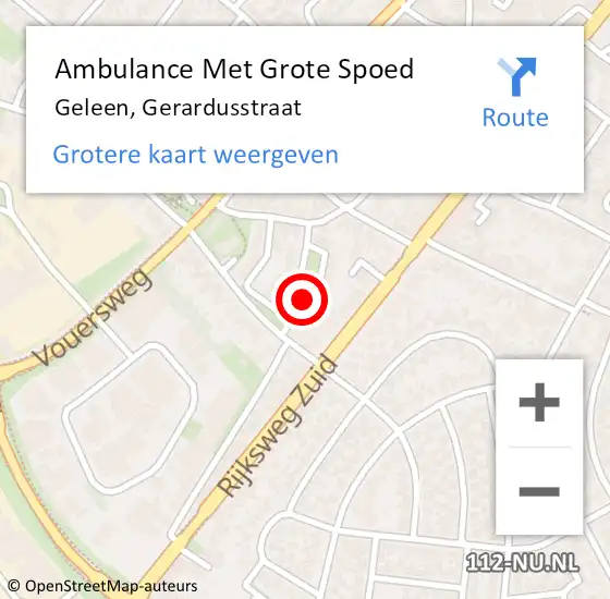 Locatie op kaart van de 112 melding: Ambulance Met Grote Spoed Naar Geleen, Gerardusstraat op 11 juli 2014 04:14