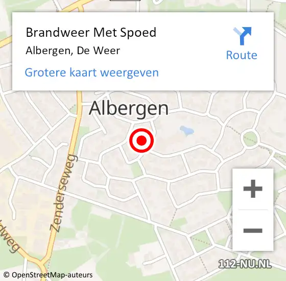 Locatie op kaart van de 112 melding: Brandweer Met Spoed Naar Albergen, De Weer op 14 maart 2022 17:31