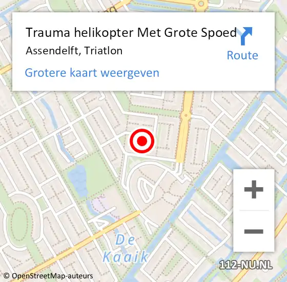 Locatie op kaart van de 112 melding: Trauma helikopter Met Grote Spoed Naar Assendelft, Triatlon op 14 maart 2022 17:35