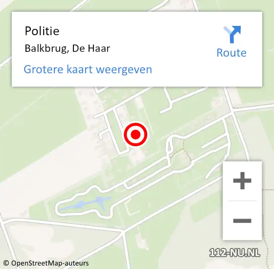 Locatie op kaart van de 112 melding: Politie Balkbrug, De Haar op 14 maart 2022 17:49