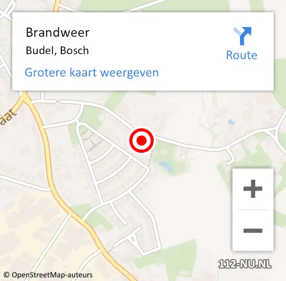 Locatie op kaart van de 112 melding: Brandweer Budel, Bosch op 14 maart 2022 18:00