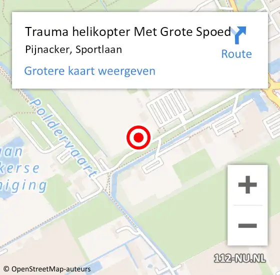 Locatie op kaart van de 112 melding: Trauma helikopter Met Grote Spoed Naar Pijnacker, Sportlaan op 14 maart 2022 18:51