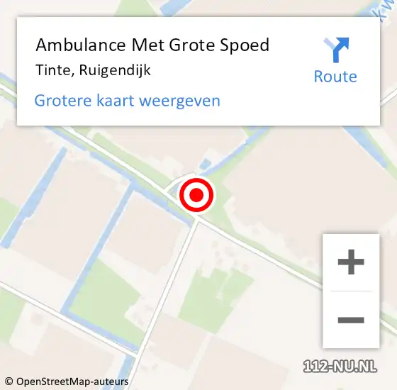 Locatie op kaart van de 112 melding: Ambulance Met Grote Spoed Naar Tinte, Ruigendijk op 11 juli 2014 04:36