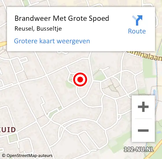 Locatie op kaart van de 112 melding: Brandweer Met Grote Spoed Naar Reusel, Busseltje op 14 maart 2022 20:03