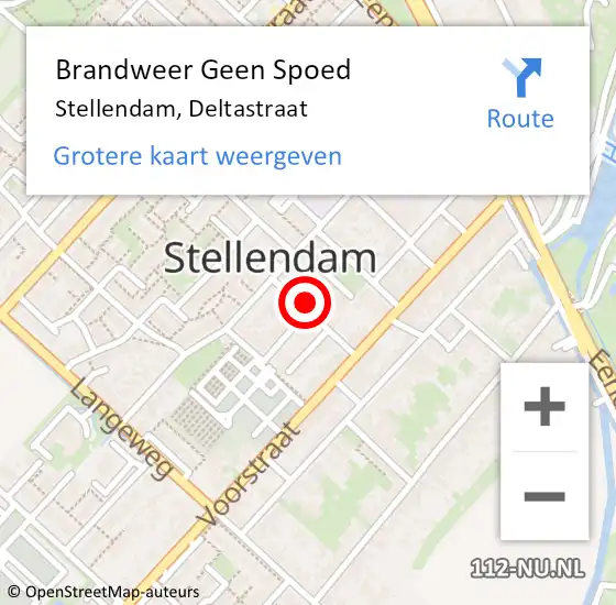 Locatie op kaart van de 112 melding: Brandweer Geen Spoed Naar Stellendam, Deltastraat op 14 maart 2022 20:03