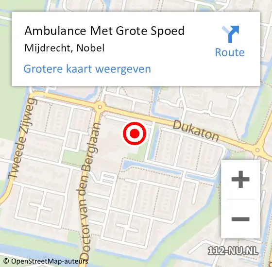 Locatie op kaart van de 112 melding: Ambulance Met Grote Spoed Naar Mijdrecht, Nobel op 14 maart 2022 20:28