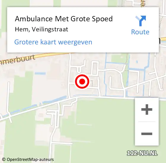 Locatie op kaart van de 112 melding: Ambulance Met Grote Spoed Naar Hem, Veilingstraat op 14 maart 2022 21:09