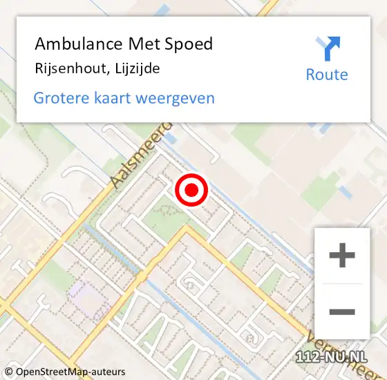 Locatie op kaart van de 112 melding: Ambulance Met Spoed Naar Rijsenhout, Lijzijde op 14 maart 2022 21:42