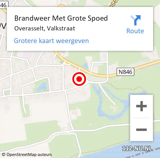 Locatie op kaart van de 112 melding: Brandweer Met Grote Spoed Naar Overasselt, Valkstraat op 14 maart 2022 22:00