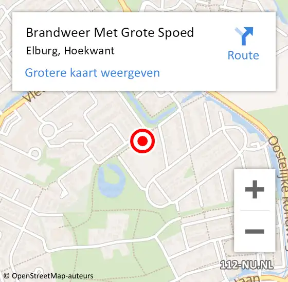 Locatie op kaart van de 112 melding: Brandweer Met Grote Spoed Naar Elburg, Hoekwant op 14 maart 2022 23:41