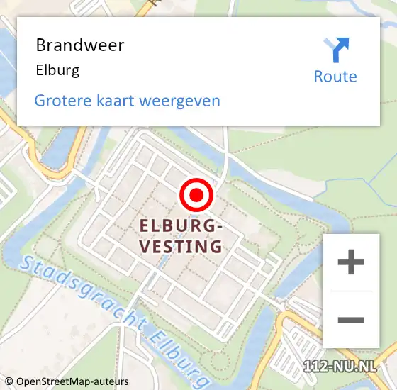 Locatie op kaart van de 112 melding: Brandweer Elburg op 15 maart 2022 00:27