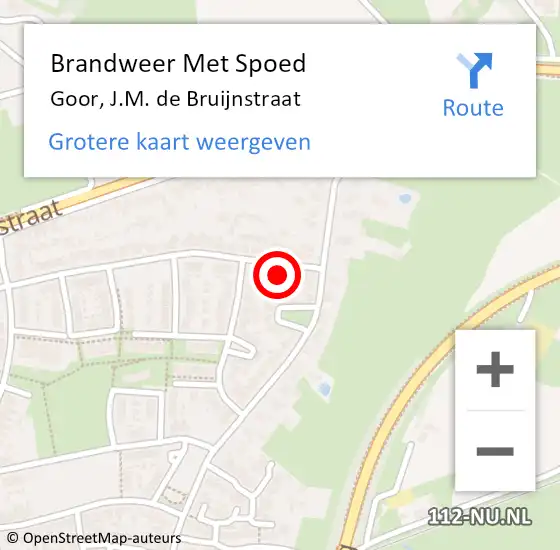 Locatie op kaart van de 112 melding: Brandweer Met Spoed Naar Goor, J.M. de Bruijnstraat op 15 maart 2022 00:30