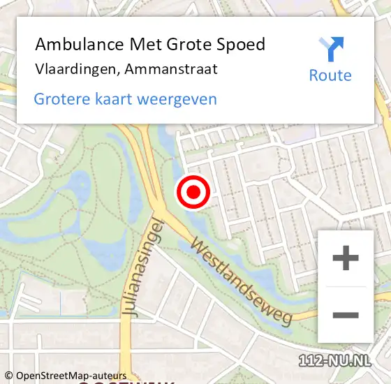 Locatie op kaart van de 112 melding: Ambulance Met Grote Spoed Naar Vlaardingen, Ammanstraat op 15 maart 2022 00:41