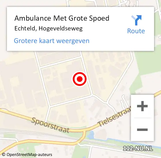 Locatie op kaart van de 112 melding: Ambulance Met Grote Spoed Naar Echteld, Hogeveldseweg op 15 maart 2022 00:53