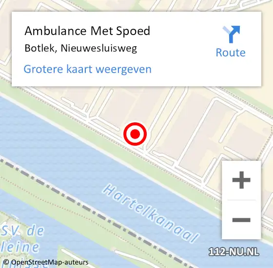 Locatie op kaart van de 112 melding: Ambulance Met Spoed Naar Botlek, Nieuwesluisweg op 15 maart 2022 08:15