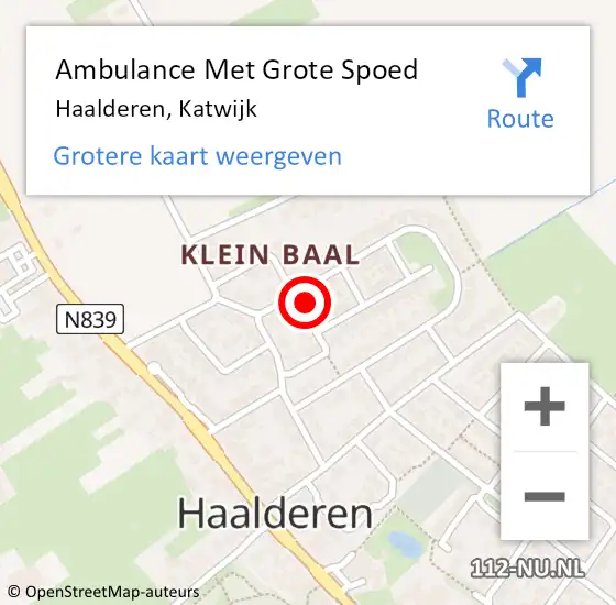 Locatie op kaart van de 112 melding: Ambulance Met Grote Spoed Naar Haalderen, Katwijk op 15 maart 2022 08:38