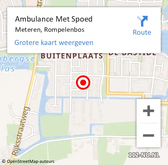 Locatie op kaart van de 112 melding: Ambulance Met Spoed Naar Meteren, Rompelenbos op 15 maart 2022 10:00
