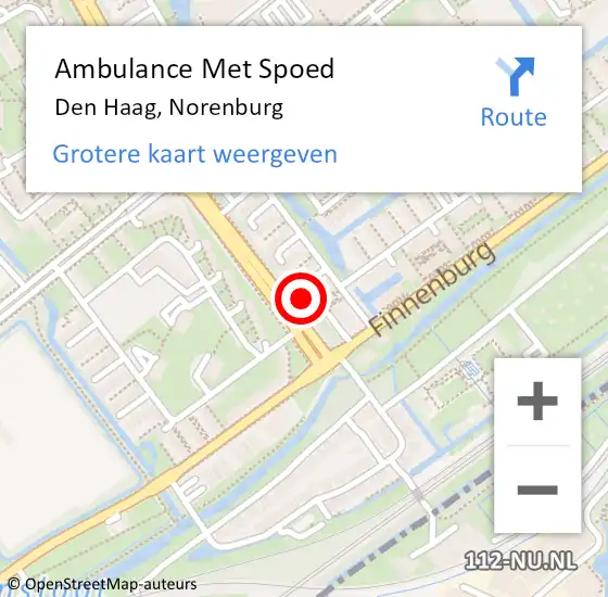 Locatie op kaart van de 112 melding: Ambulance Met Spoed Naar Den Haag, Norenburg op 15 maart 2022 10:00