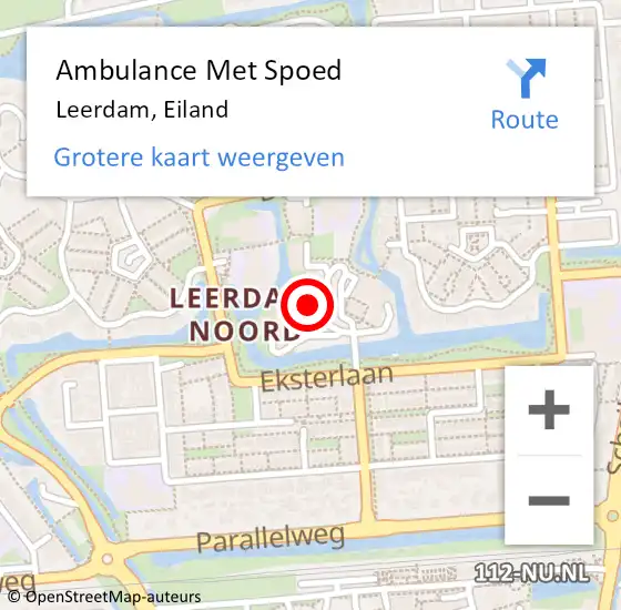 Locatie op kaart van de 112 melding: Ambulance Met Spoed Naar Leerdam, Eiland op 15 maart 2022 10:21