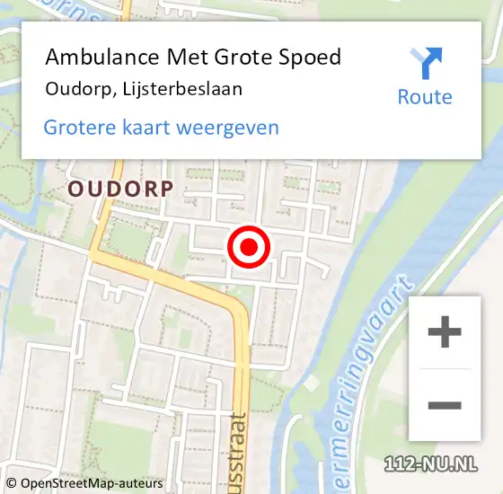 Locatie op kaart van de 112 melding: Ambulance Met Grote Spoed Naar Oudorp, Lijsterbeslaan op 15 maart 2022 10:28