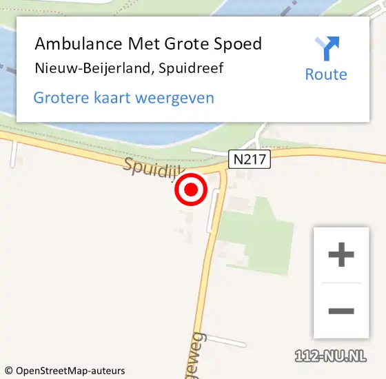 Locatie op kaart van de 112 melding: Ambulance Met Grote Spoed Naar Nieuw-Beijerland, Spuidreef op 15 maart 2022 11:05