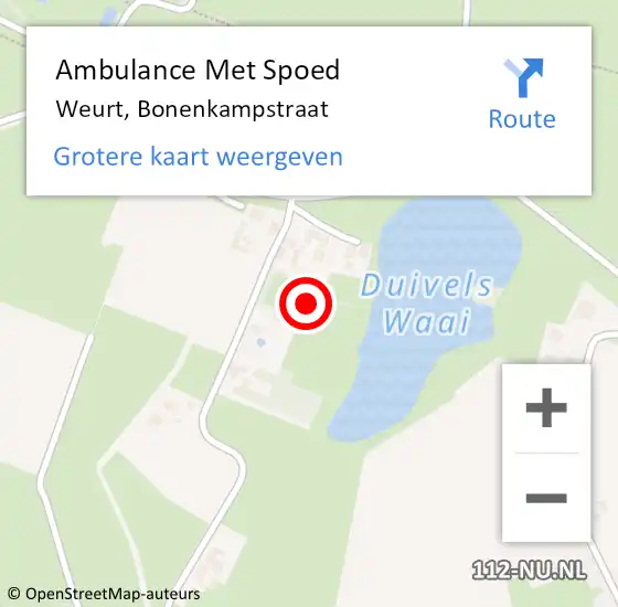 Locatie op kaart van de 112 melding: Ambulance Met Spoed Naar Weurt, Bonenkampstraat op 15 maart 2022 11:38