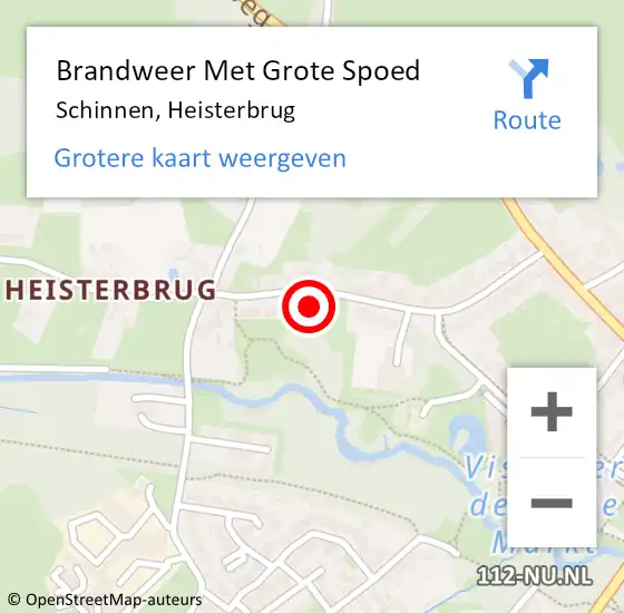 Locatie op kaart van de 112 melding: Brandweer Met Grote Spoed Naar Schinnen, Heisterbrug op 15 maart 2022 12:16