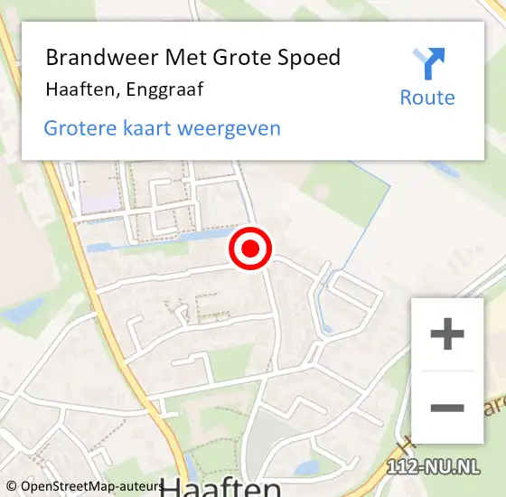 Locatie op kaart van de 112 melding: Brandweer Met Grote Spoed Naar Haaften, Enggraaf op 15 maart 2022 12:33