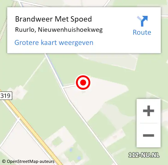 Locatie op kaart van de 112 melding: Brandweer Met Spoed Naar Ruurlo, Nieuwenhuishoekweg op 11 juli 2014 07:56