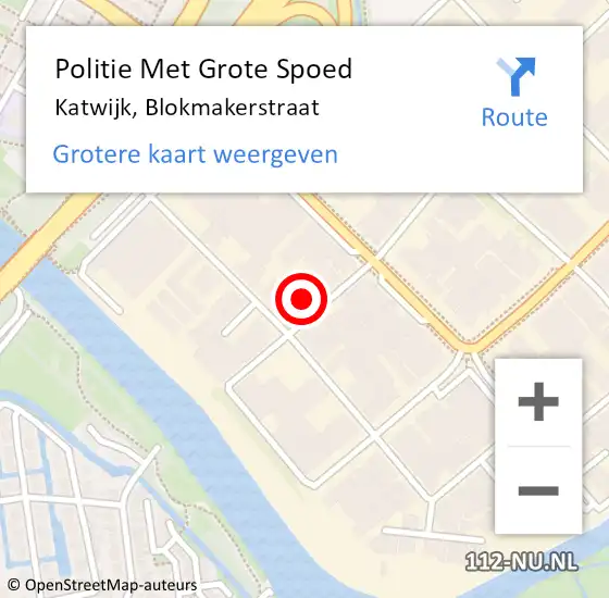 Locatie op kaart van de 112 melding: Politie Met Grote Spoed Naar Katwijk, Blokmakerstraat op 15 maart 2022 13:23