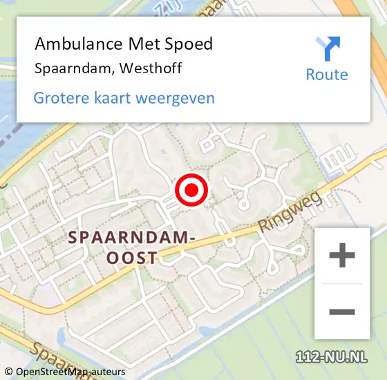 Locatie op kaart van de 112 melding: Ambulance Met Spoed Naar Spaarndam, Westhoff op 15 maart 2022 13:29