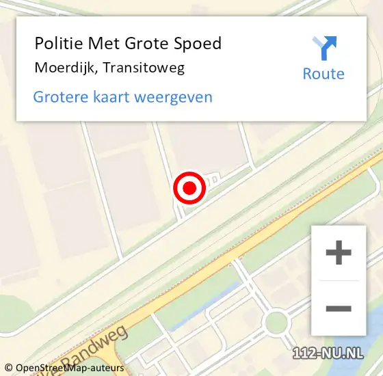 Locatie op kaart van de 112 melding: Politie Met Grote Spoed Naar Moerdijk, Transitoweg op 15 maart 2022 14:16