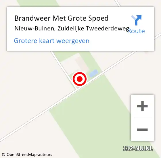 Locatie op kaart van de 112 melding: Brandweer Met Grote Spoed Naar Nieuw-Buinen, Zuidelijke Tweederdeweg op 15 maart 2022 14:38