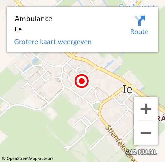Locatie op kaart van de 112 melding: Ambulance Ee op 15 maart 2022 14:50