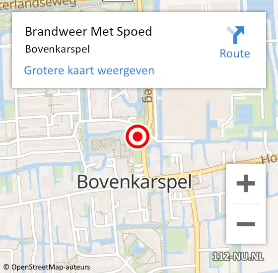 Locatie op kaart van de 112 melding: Brandweer Met Spoed Naar Bovenkarspel op 15 maart 2022 14:57