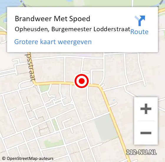 Locatie op kaart van de 112 melding: Brandweer Met Spoed Naar Opheusden, Burgemeester Lodderstraat op 11 juli 2014 08:14