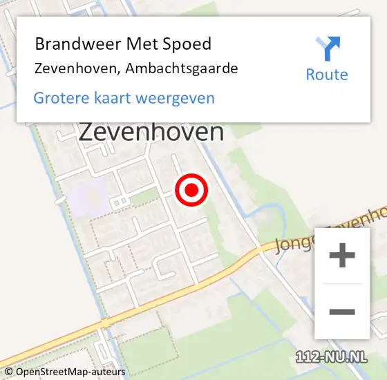 Locatie op kaart van de 112 melding: Brandweer Met Spoed Naar Zevenhoven, Ambachtsgaarde op 15 maart 2022 15:44