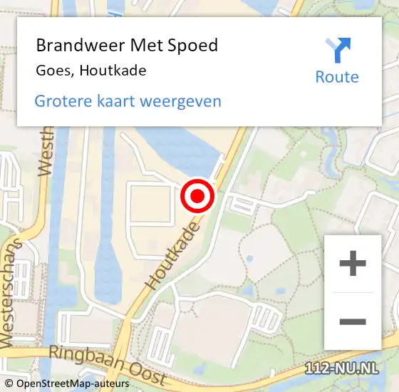 Locatie op kaart van de 112 melding: Brandweer Met Spoed Naar Goes, Houtkade op 15 maart 2022 17:00