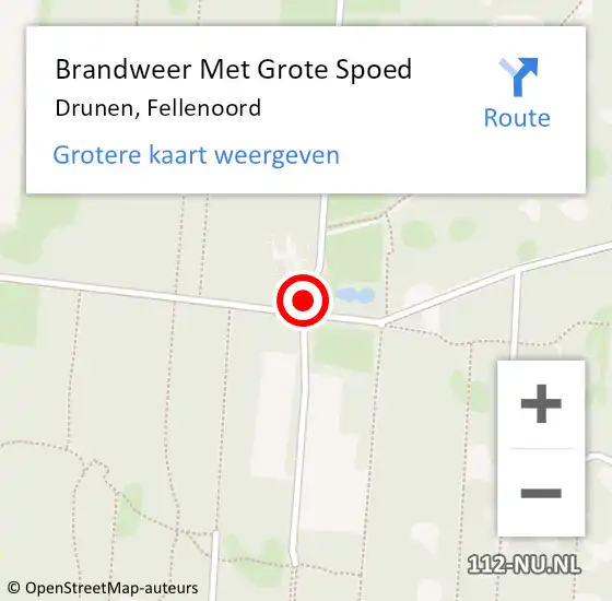 Locatie op kaart van de 112 melding: Brandweer Met Grote Spoed Naar Drunen, Fellenoord op 15 maart 2022 17:30