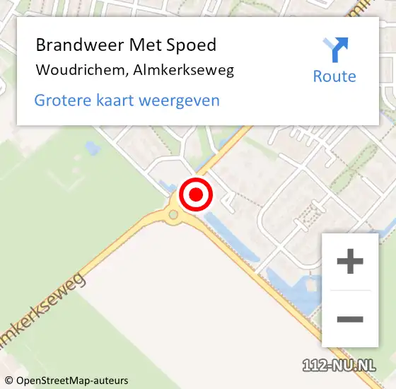 Locatie op kaart van de 112 melding: Brandweer Met Spoed Naar Woudrichem, Almkerkseweg op 15 maart 2022 17:42