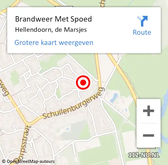Locatie op kaart van de 112 melding: Brandweer Met Spoed Naar Hellendoorn, de Marsjes op 15 maart 2022 17:51