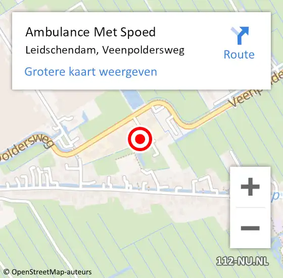 Locatie op kaart van de 112 melding: Ambulance Met Spoed Naar Leidschendam, Veenpoldersweg op 15 maart 2022 17:53